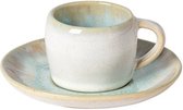 Costa Nova - Eivissa - espresso kop met schotel - sea blue - set van 6 - 4.8 cm hoog