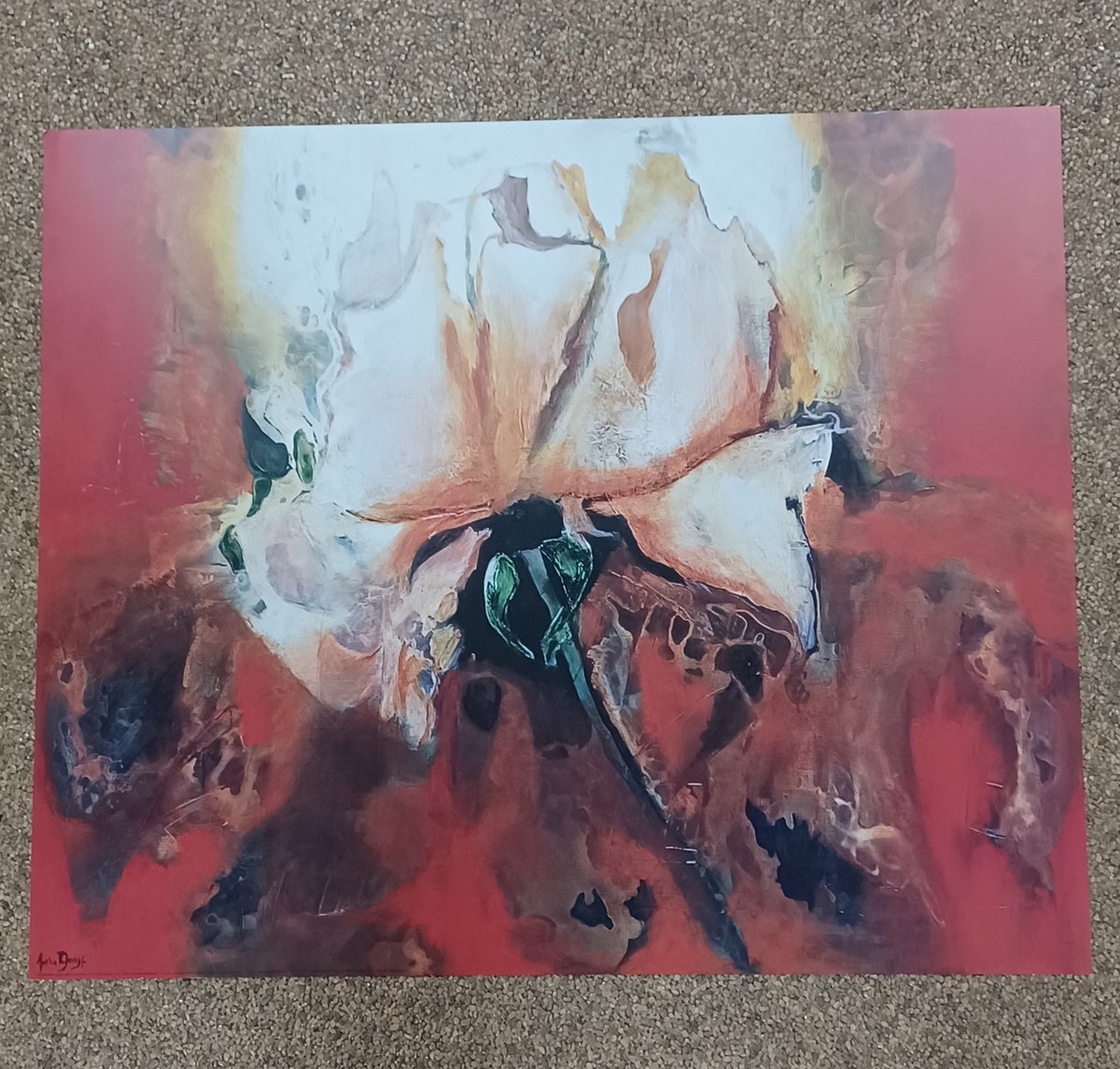 poster Verkerke Anita Duijf - Roos van vuur en ijs 60 x 50 cm