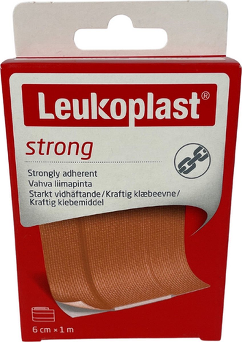 Goedkoopste Leukoplast strong, wondpleister, 1mx6cm- 5 x 1 stuks voordeelverpakking