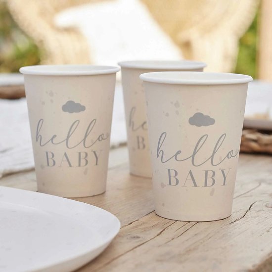 Foto: Hello baby bekers unisex 240 ml voor gender reveal en babyshower