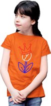 T-shirt enfants Tulipe & Couronne | Vêtements Enfants fête du roi | Orange | taille 134