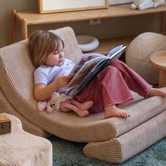 Wigiwama Corduroy Moon Chair / Fauteuil - 80x65x55cm - Brown Sugar van Wigiwama — afbeelding 2