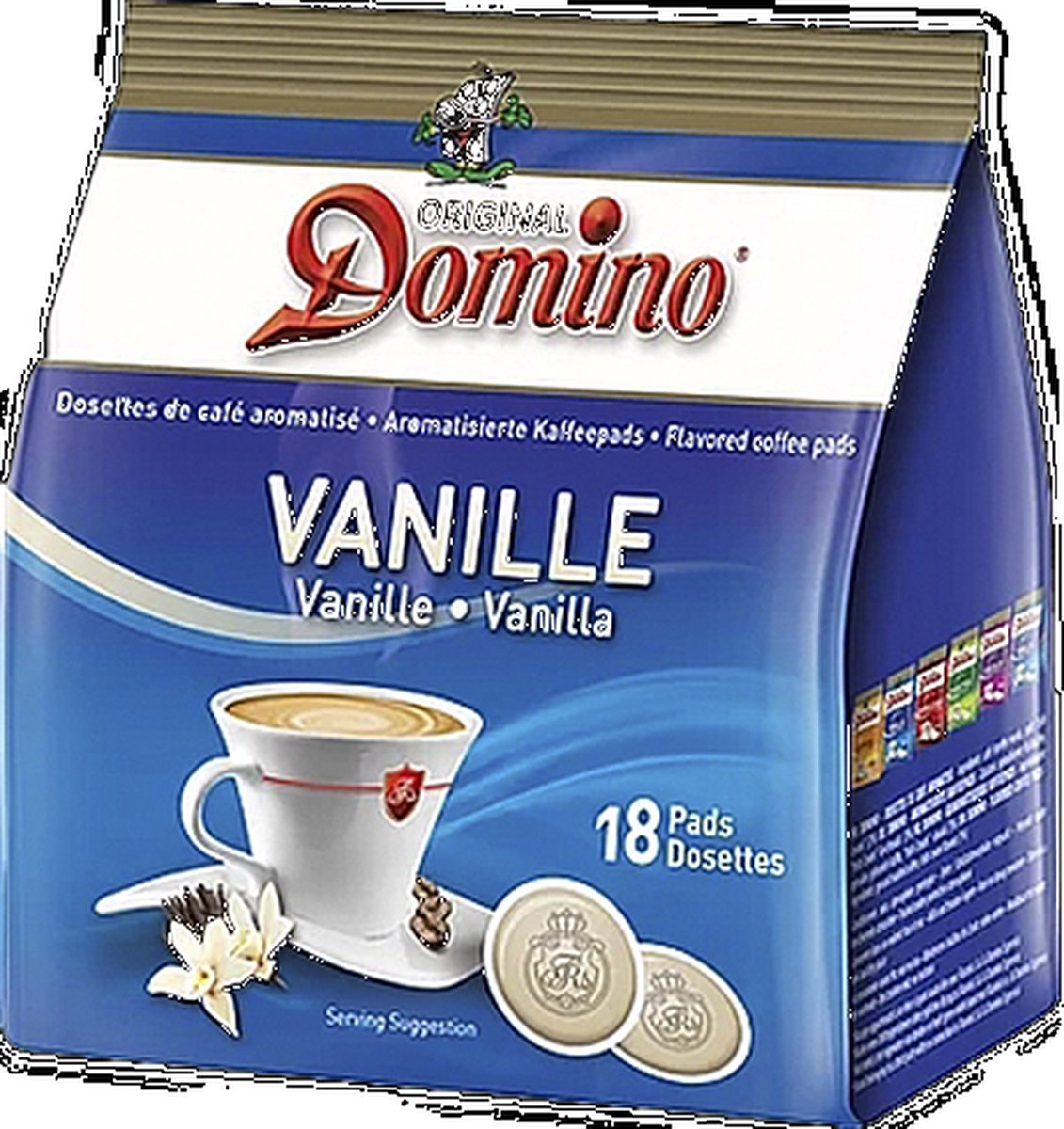 Goedkoopste Domino Vanille - Koffiepads - 12 x 18 pads
