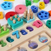 Houten magnetische activiteitenbox Educatief Puzzelspeelgoed montessori 3-in-1 bord en kleurenspel