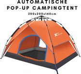Automatische Pop-up Campingtent voor 3-4 Personen - Waterdicht en Winddicht - Inclusief Grote Draagtas - Ideaal voor Gezinscamping en Buitenactiviteiten - Oranje
