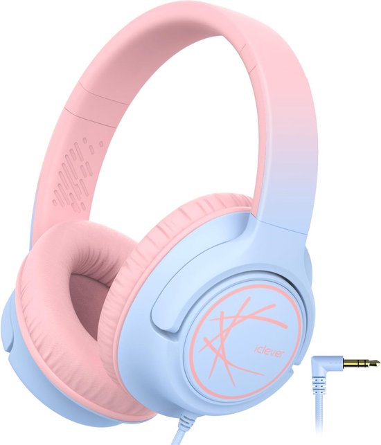 Foto: Staypowered kinderheadset gehoorbescherming en gemoedsrust gecombineerd met volumebegrenzing kristalhelder stereogeluid draaibare oorschelpen verstelbare hoofdband compact design paars roze levering sneller dan aangegeven 