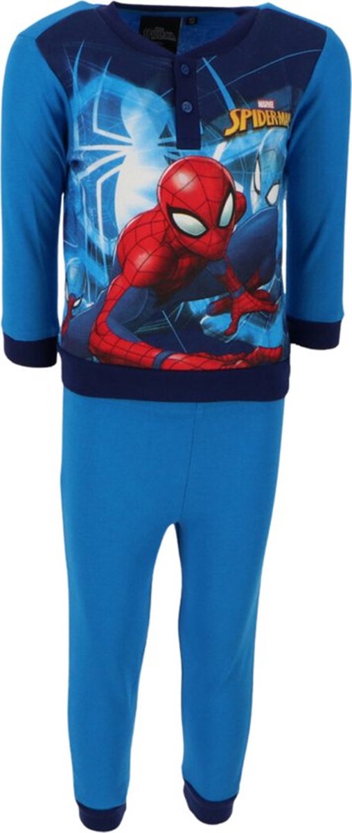 Marvel Spiderman pyjama - pyjamaset - blauw - katoen - 8 jaar - in geschenkendoos.
