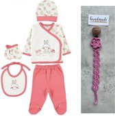 5-delige baby newborn kleding set - Fopspeenkoord cadeau - Newborn set - Babyshower cadeau - Kraamcadeau - Babykleding