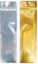Gripzakken Transparant/Goude 6,4x22,9 cm (100 Stuks) | ziplock | gripzak