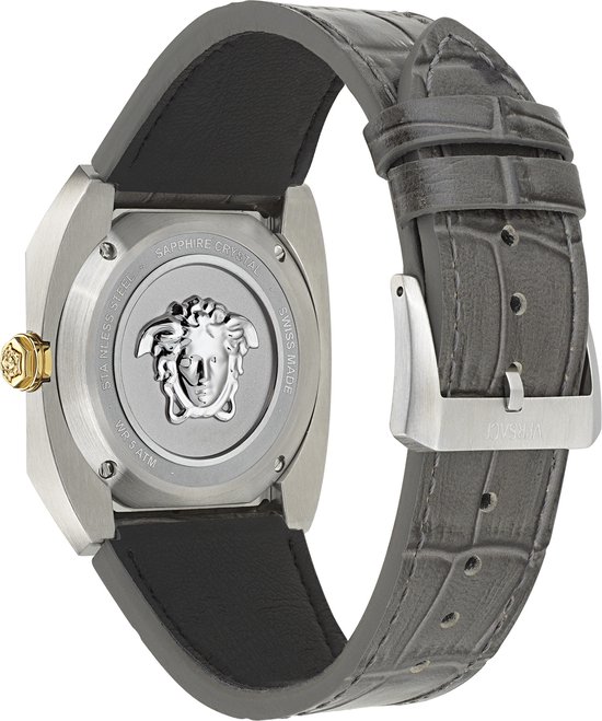 Versace Antares VE8F00124 Horloge - Leer - Grijs - Ø 42.5 mm