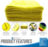Microvezel reinigingsdoek, groot formaat 40 x 40 cm, super absorberende pluisvrije microvezeldoeken voor thuis, keuken, oppervlak, spiegels, badkamers, motorfiets, auto (geel, 10)