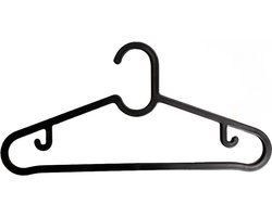 Longway-Kledinghangers- Kleerhangers -50 Stuks- Kledinghangers - Kledinghangers- Zwart - Clothes Hanger- 50 pcs - Broekhanger - 50 Stuks