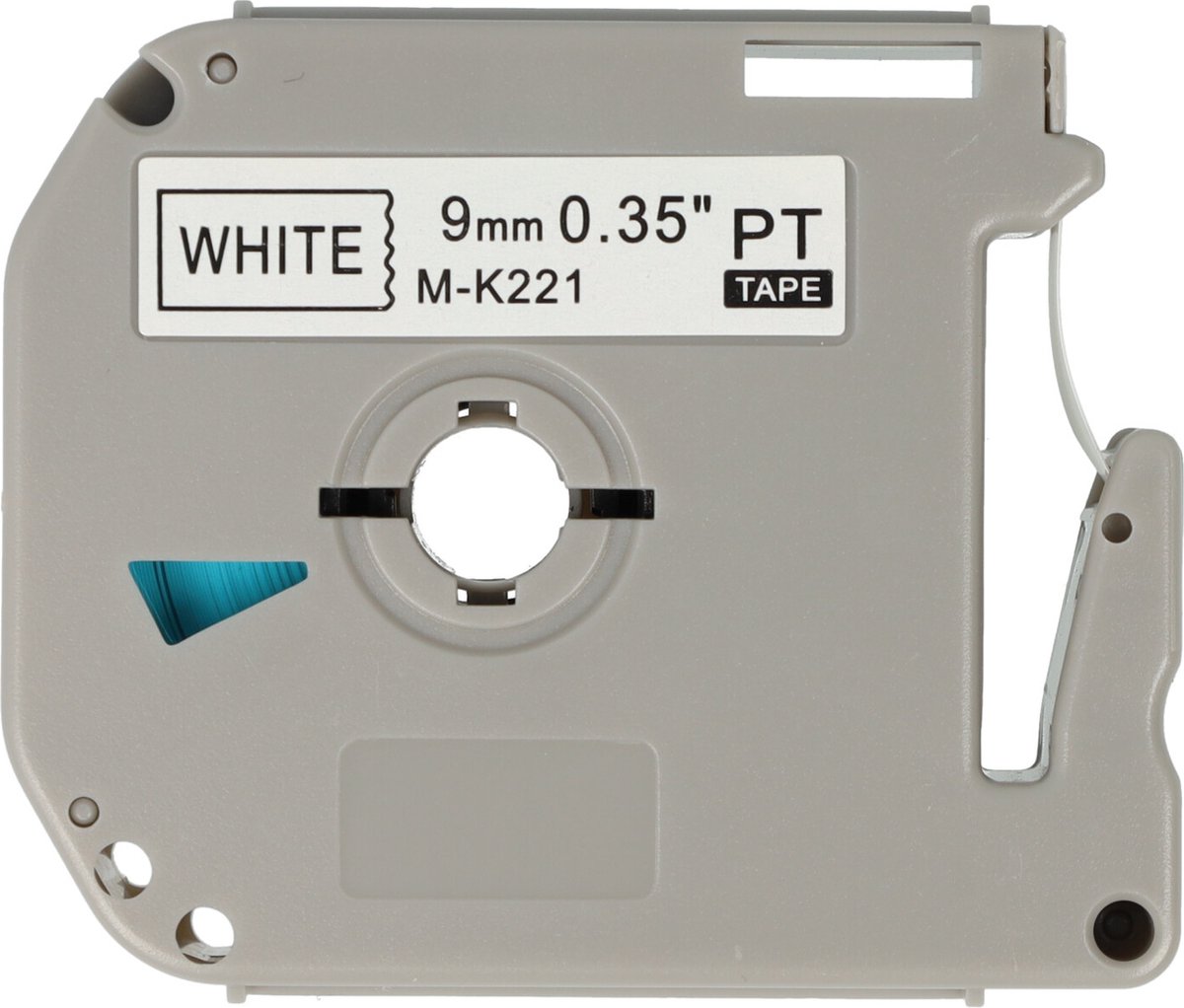 Dappaz - Brother M-K221 Labeltape Compatible - 9mm x 8 m - Zwart op Wit - Geschikt voor de Brother P-touch - Cassette mk221