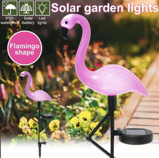 Digiplus LED Flamingo - Solar Tuinverlichting- Waterdichte Flamingo - Sfeerverlichting - Tuinfeest - Prikspots - Buitenverlichting op zonne-energie -