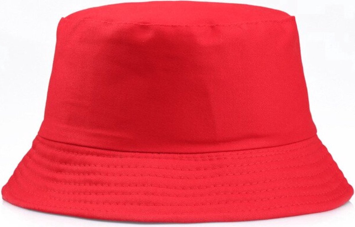 Finnacle - Buckethat voor Festivalgangers - Festivalhoedje Rood Vissershoedje voor Volwassenen - Zonhoedje met Emmerhoed design