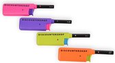 Set van 4 Oplaadbare Kleurige Mini Aanstekers | Paars Roze Groen Oranje | 14 cm x 3 cm | Kunststof en Metaal | Navulbaar en Winddicht | Perfect voor Keuken Kamperen en Outdoor Activiteiten