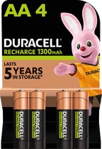 Duracell 4 LR06 1300mAh, Batterie rechargeable, Hybrides nickel-métal (NiMH), 1,2 V, 4 pièce(s), 1300 mAh, Multicolore