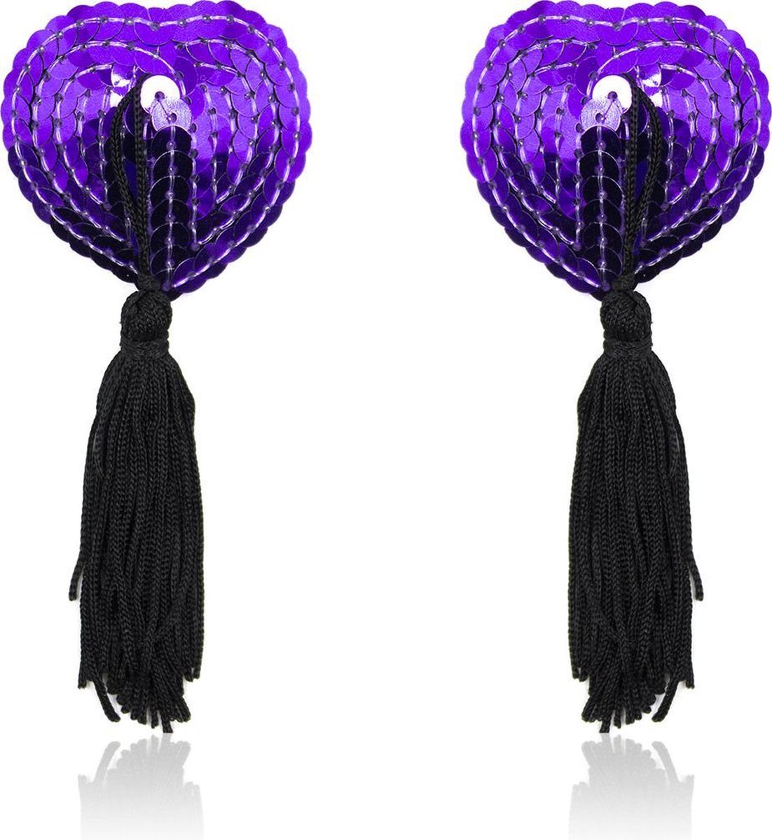 Goedkoopste Finnacle - Tepelkwastjes - Tepelversiering - Tepelkwasten - Sexy Burlesque - Hartje Paars en Zwart - voor een verleidelijke look!