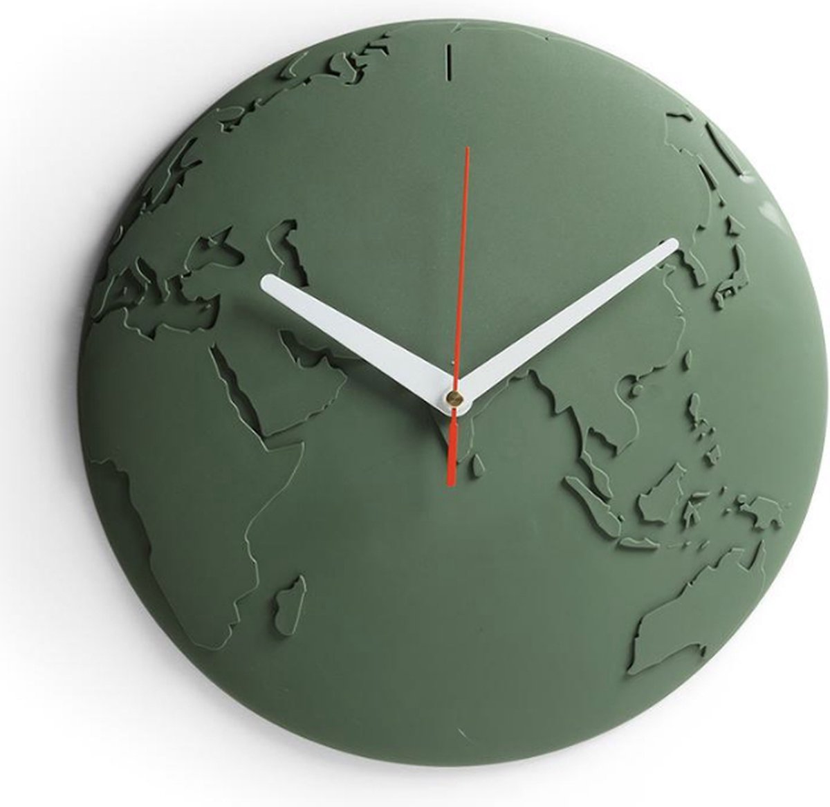 Qualy - Donker Groen Wandklok “World Wide Waste Clock” W305 x L305 x H34 mm 460 gr