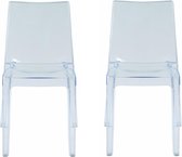 Set van 2 stapelbare stoelen LUCINDA - Polycarbonaat - Kristal L 50 cm x H 85 cm x D 50 cm
