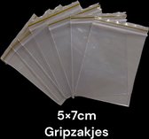 Gripzakjes 50x70 mm / 500 stuks / 0,06 mm dik / Verpakking zipper zakjes
