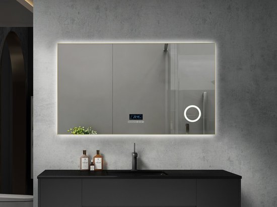 Miroir de Salle de Bain LED Mawialux - Bluetooth - 120x70cm - Or - Noël