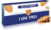 Jules Destrooper Natuurboterwafels - "I love Ypres / J'aime Ypres" - 2 dozen met Belgische koekjes - 100g x 2