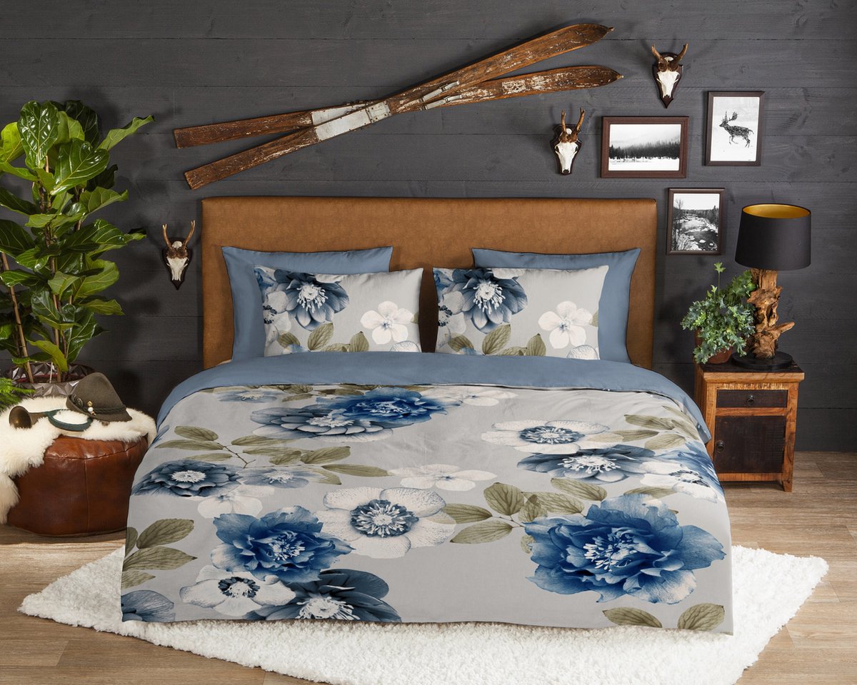 Good Morning dekbedovertrek bloemen - 2 persoons 200x200/220 cm - Multi - 100% Katoen flanel