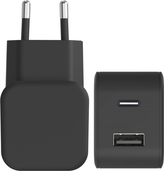 Foto: Usb c adapter oplader usb stekker 25w oplader snellader universeel zwart