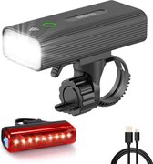 BikePro LED Fietsverlichting Set - 600 Lumen - Voorlicht en Achterlicht - Valbestendig - Fietslamp - Koplamp fiets - Fietslampjes - Fietslichten