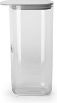 Qualy - Voorraadpot Voedselcontainer 1.2L “FLAT TOP Storage Jar” W100 x L120 x H207 mm 286 gr Grijs