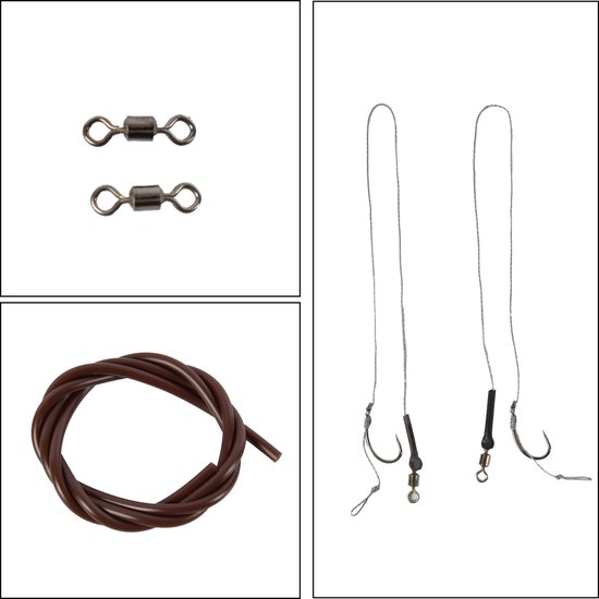 Neon Silver Zwart Karper Set - Complete Set voor Hengelbenodigdheden - Kunststof en Metaal - Geschikt voor Jong & Oud - 11cm x 2 cm - Hengelsport Accessoires voor Kamperen & Outdoor Avonturen — afbeelding 3