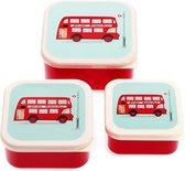 Lunchbox / Snackdoosjes Routemaster Bus van Rex London (3 stuks)