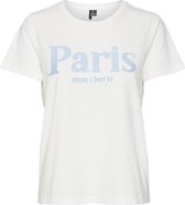 Vero Moda T-shirt Vmmay Francis Ss Top Box Jrs 10314873 Snow White Paris Dames Maat - XL