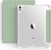 Mobiq - Clear Back Folio Case geschikt voor iPad Air 11 inch (2024) - mintgroen