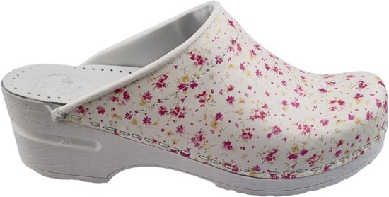 Medische klompen - werkklompen - PU DINA Clogs - roze bloemetjes - maat 39