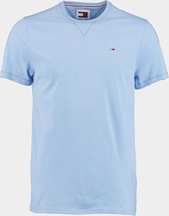 T-shirt Slim à Détail Côtelé - Blauw - M