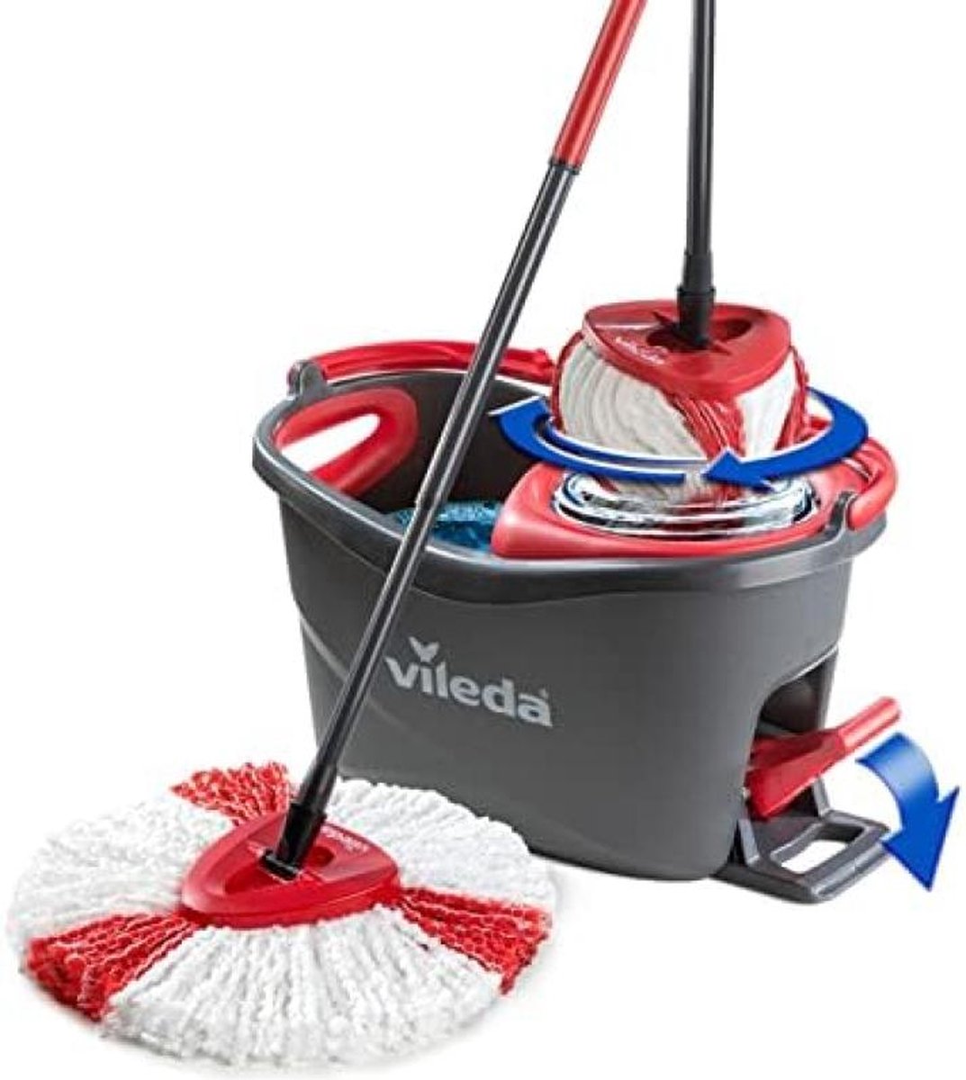 Goedkoopste TURBO Mop met Pedaalemmer en Telescopische Steel