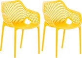 CLP Air Set van 2 Tuinstoelen - Stapelbaar - UV-lichtbestendig - Waterafstotend - Kunststof - geel