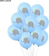 Clixify Ballonnen Helium 4D - 10x Ballonnenmet olifantjes - Jongens - Ballonnen Blauw - set van 10 - Gender reveal - Ballonen - Balonnen