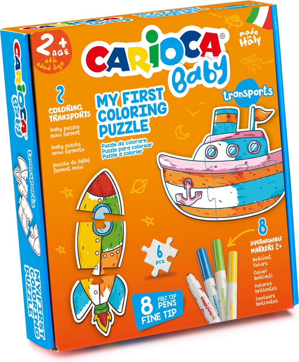 Carioca Coloring Puzzle Tranports BABY