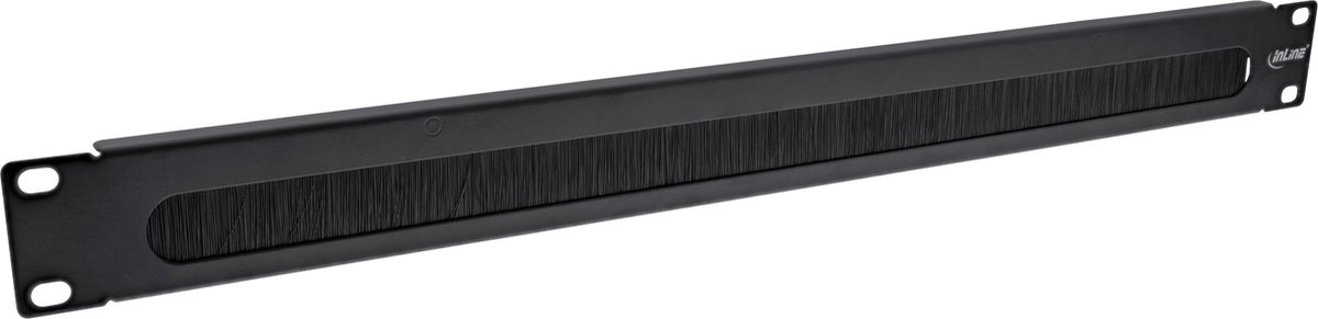 19 inch doorvoerpaneel met borstel | 1U | zwart