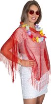 Toppers 2024 - Tropicana - Festival - poncho - rood - led Hawaii slinger - Hawaii krans - bril rood