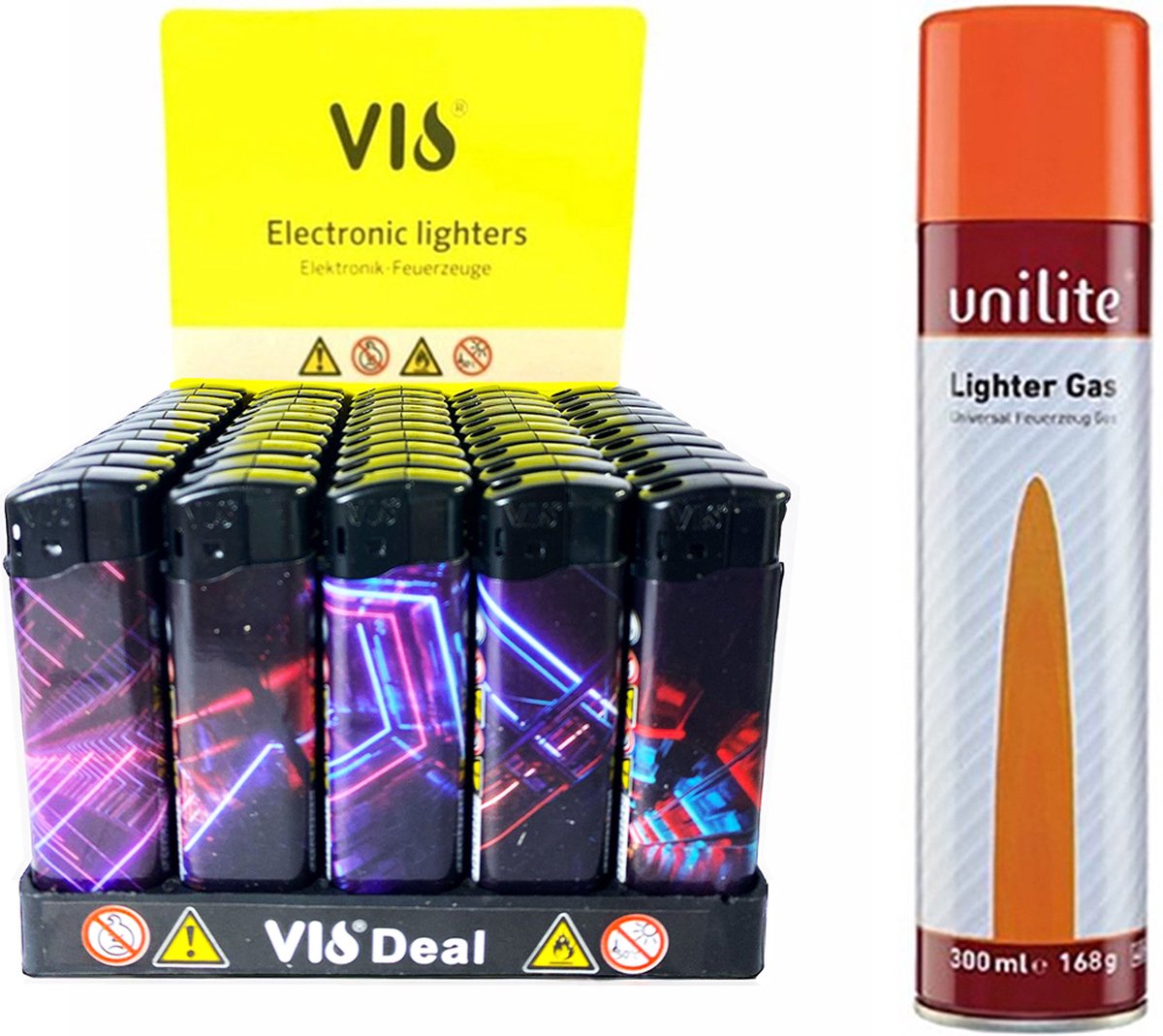 Klik Aanstekers - Hervulbare aansteker - Unilite - 50 STUKS 1 Gasfles