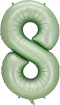 LUQ - Cijfer Ballonnen - Cijfer Ballon 8 Jaar Mint Groen XL Groot - Helium Verjaardag Versiering Feestversiering Folieballon