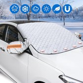 Autovoorruitafdekking met zijspiegelafdekking, winterautovoorruitafdekking met magneet, voorruitafdekking voor tegen sneeuw, ijs, vorst, stof, zon (145 x 120 cm)