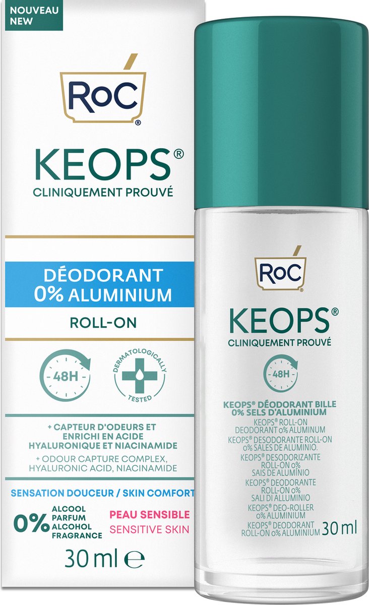 Goedkoopste RoC Keops Roll-On Deodorant 0 Aluminium 30ml
