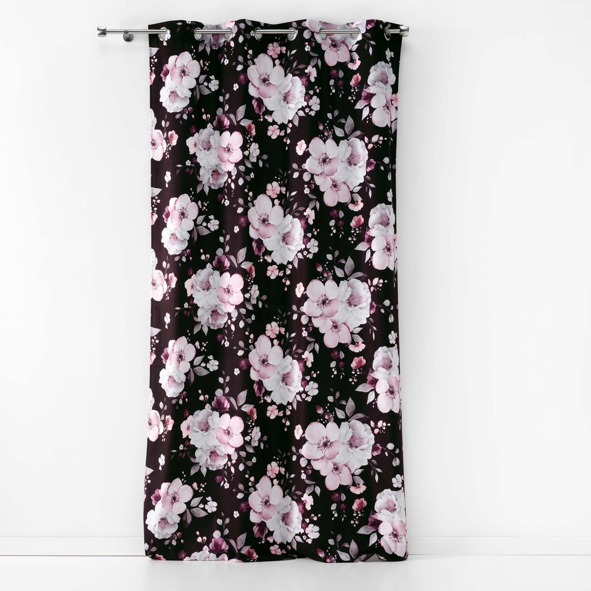 Douceur d'intérieur Velours gordijn grote bloemen, 140 x 240 cm, 1 stuk
