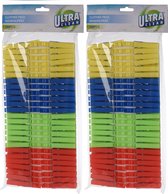 Ultra Clean Wasknijpers - 200x - kunststof - gekleurd - 8 cm