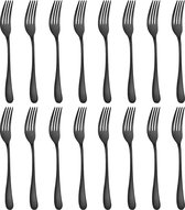 16-delige vorkenset (8,07 inch), ijzerhoudende roestvrijstalen vorkenset, vorken, spiegelgepolijst, zilverwerkvorken voor elke locatie, vaatwasmachinebestendig